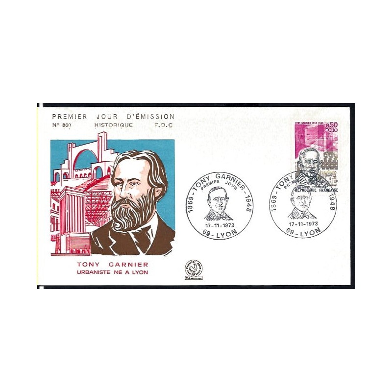 Francja 1973, Tony Garnier, architektura. FDC