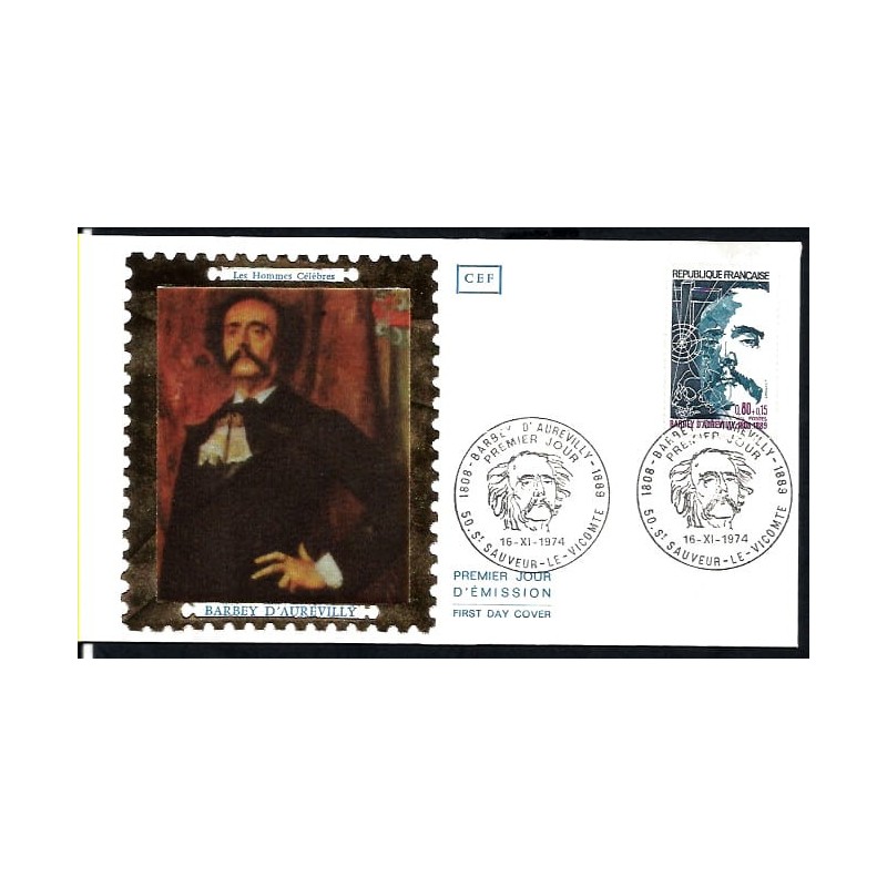 Francja 1974, J. B. d’Aurevilly, literatura. FDC