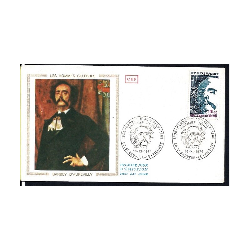 Francja 1974, J. B. d’Aurevilly, literatura. FDC