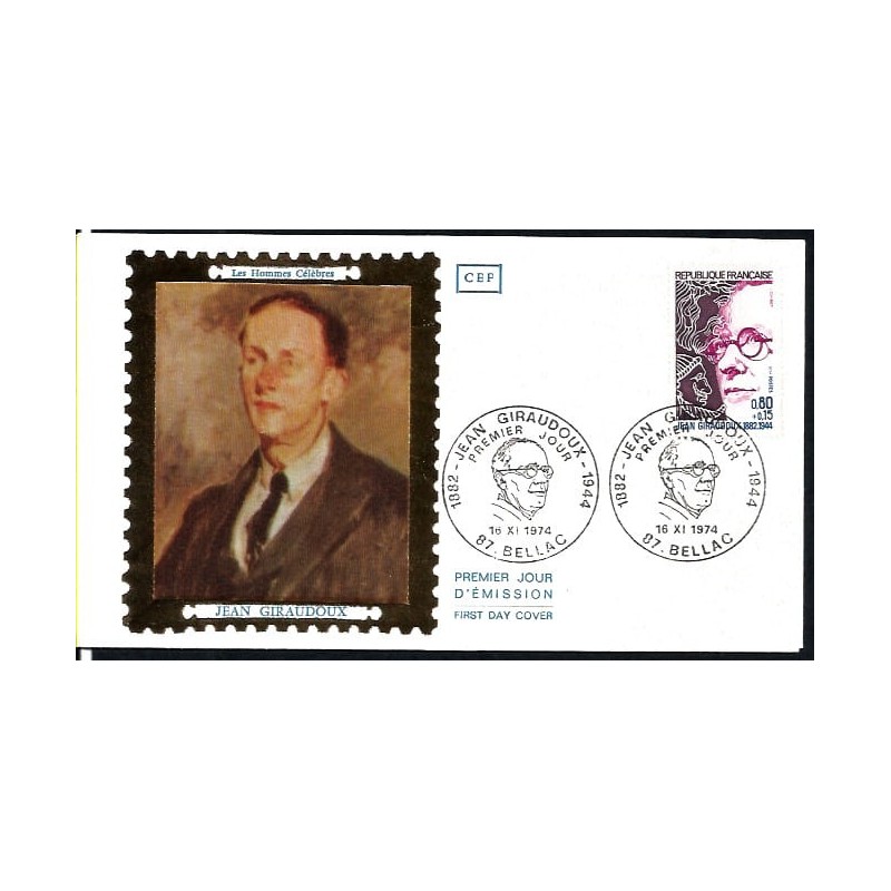Francja 1974, Jean Giraudoux, literatura. FDC
