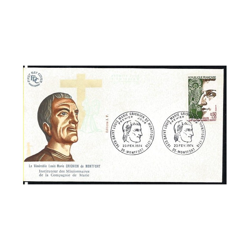 Francja 1974, Święty Ludwik M. G. de Montfort. FDC