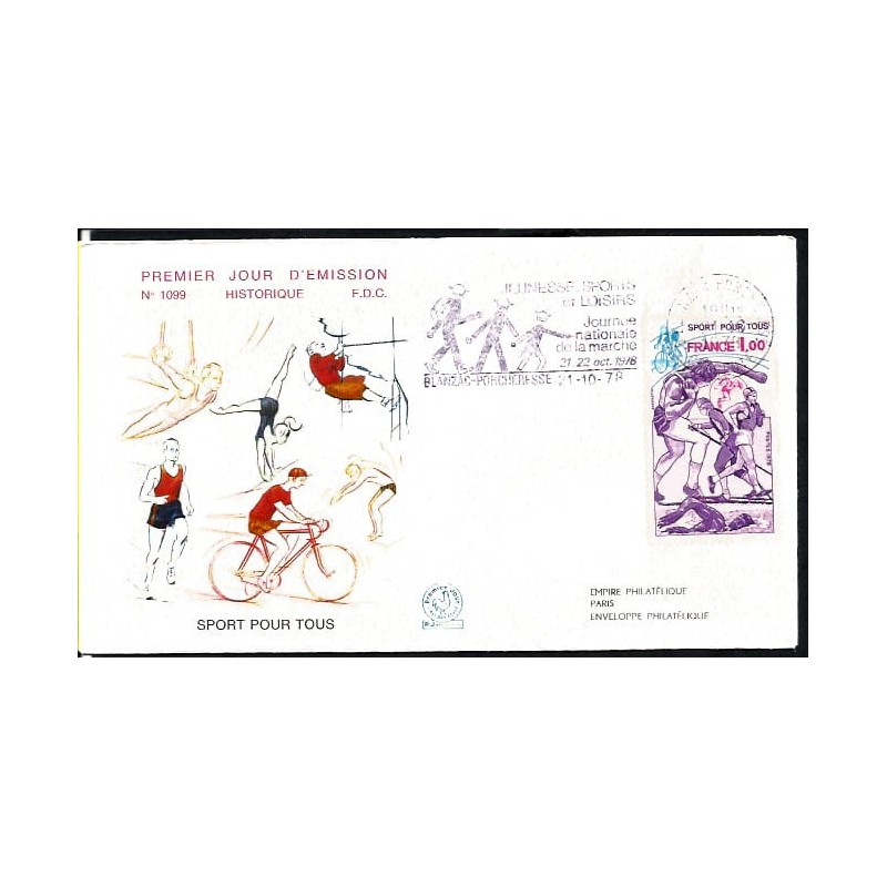 Francja 1978, Sport: narciarstwo rower pływanie. FDC