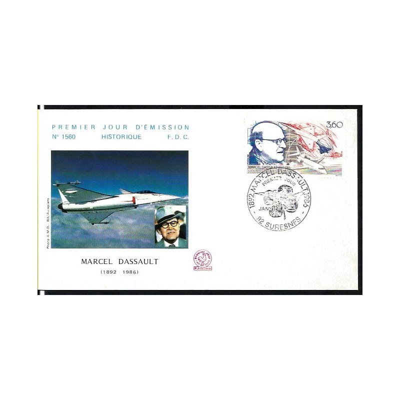 Francja 1986, M. Dassault, lotnictwo. FDC