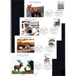 Francja 1988, Fauna, zwierzęta. 4 FDC