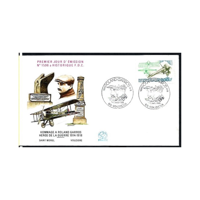 Francja 1988, R. Garros, lotnictwo. FDC