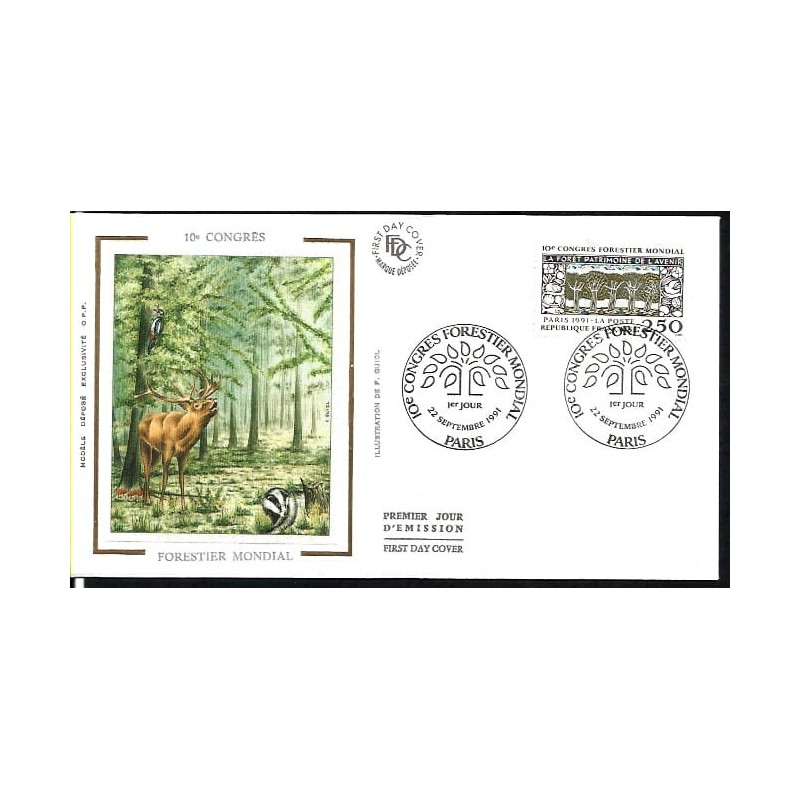 Francja 1991, Las, leśnictwo. FDC