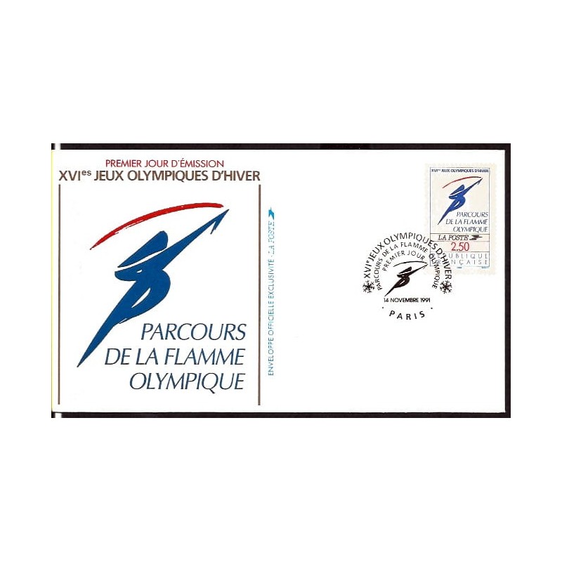 Francja 1991, Zimowe Igrzyska Albertville, płomień olimpijski. FDC