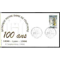 Francja 1996, Bazylika Notre Dame w Lyon. FDC