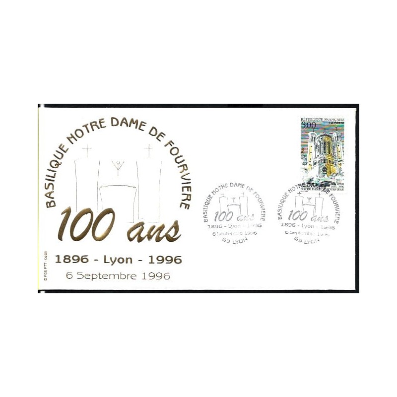 Francja 1996, Bazylika Notre Dame w Lyon. FDC