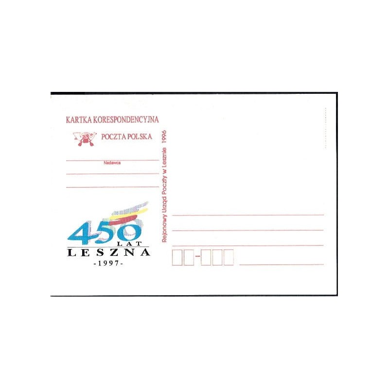 Kartka Leszno 1996, 750 lat Leszna