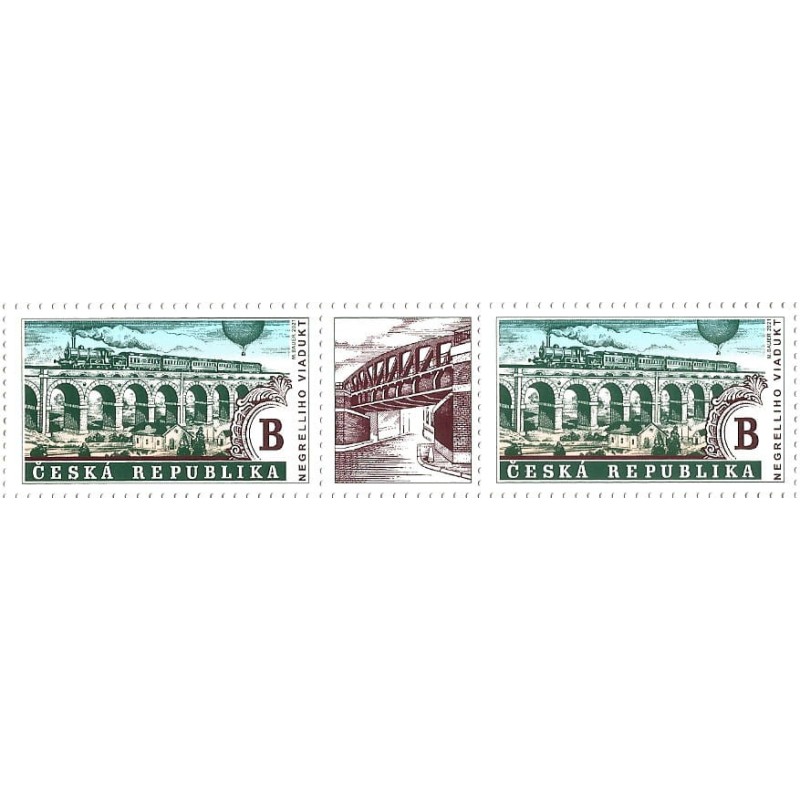 Czechy 2021, Kolej, most, wiadukt, pociąg. Parka **