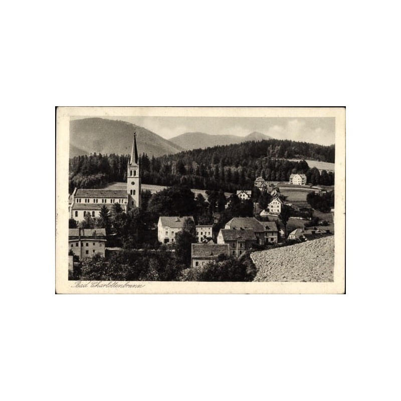 Jedlina-Zdrój, widok ogólny, obieg 1927, poczta kolejowa