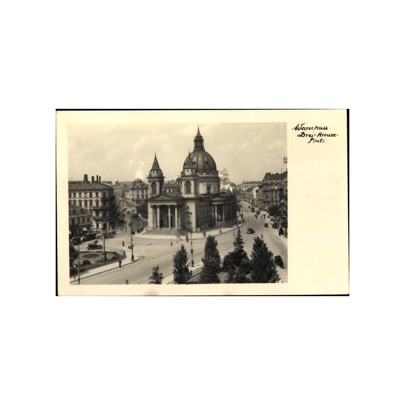 Warszawa, plac i kościół Trzech Krzyży, bez obiegu