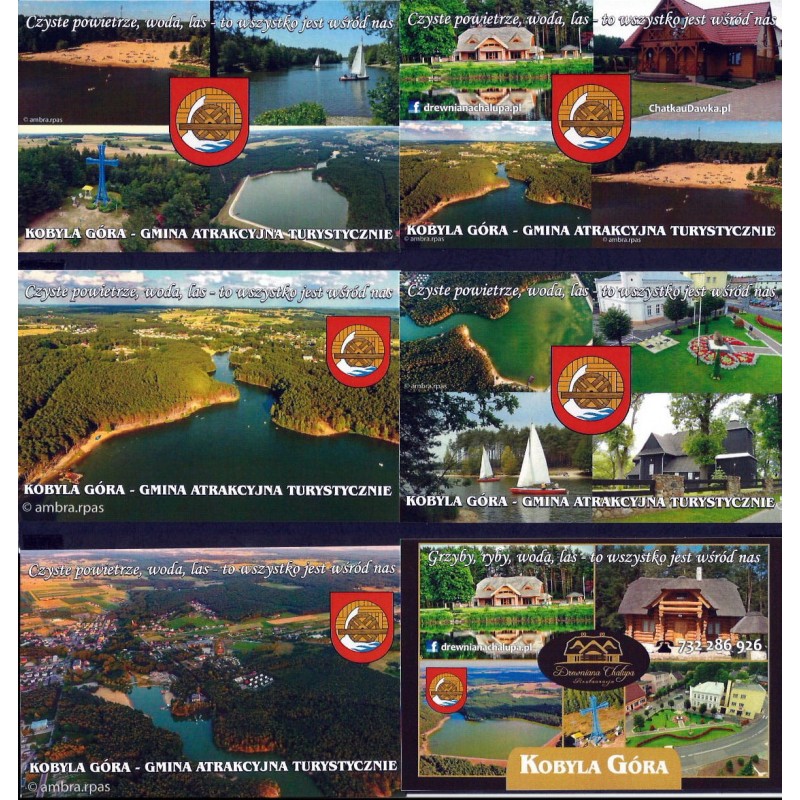 Kobyla Góra, atrakcje turystyczne, 6 widokówek. Bez obiegu