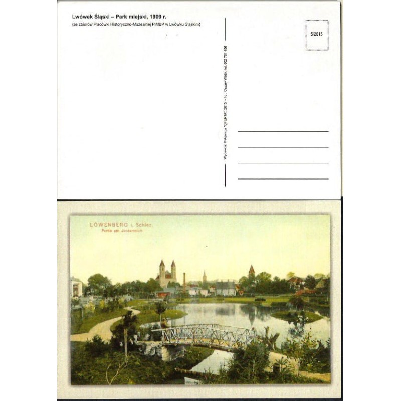 Lwówek Śląski, park miejski, reprint, 2015. Bez obiegu
