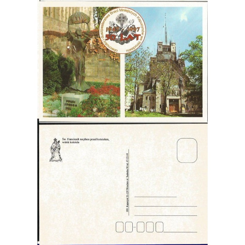 Wrocław Krzyki, kościół kapucynów, św. Franciszek. Bez obiegu