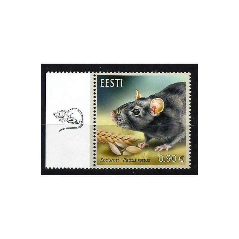 Estonia 2020, Zwierzęta: szczur. Margines **