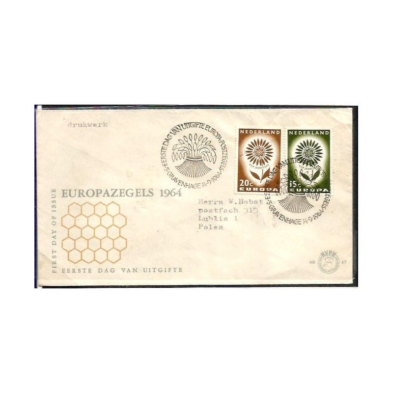 Holandia 1964, EUROPA CEPT. FDC