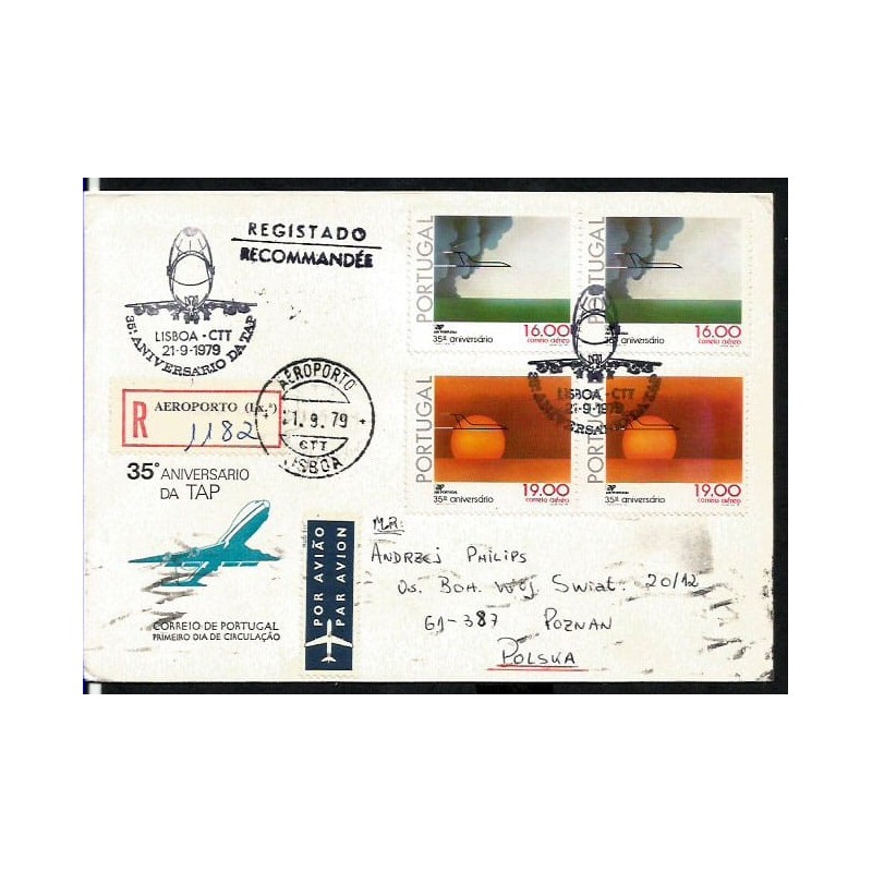 Portugalia 1979, Lotnictwo, linie TAP. Polecone FDC