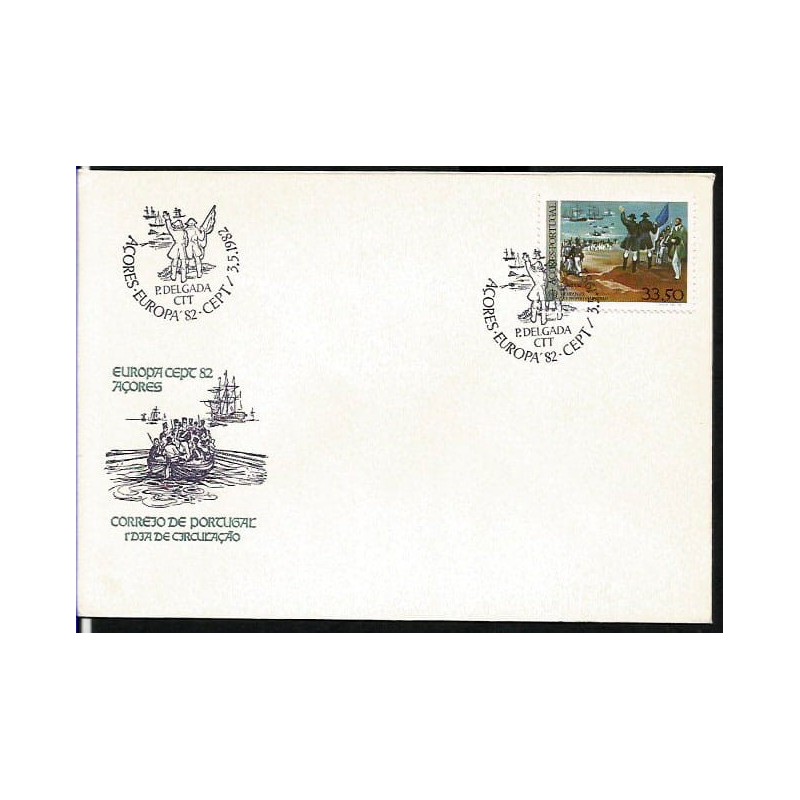 Portugalia 1982, EUROPA CEPT: wojna, lądowanie w Mindelo. FDC
