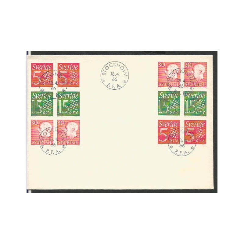 Szwecja 1966, Obiegowe. FDC