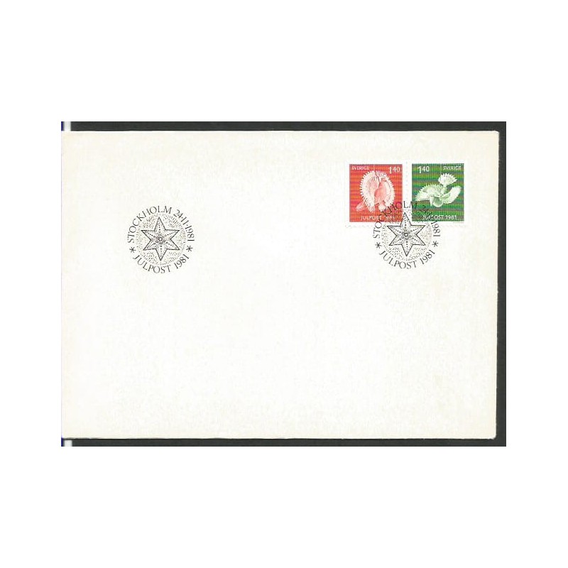 Szwecja 1981, Boże Narodzenie. CZ. SŁANIA. FDC