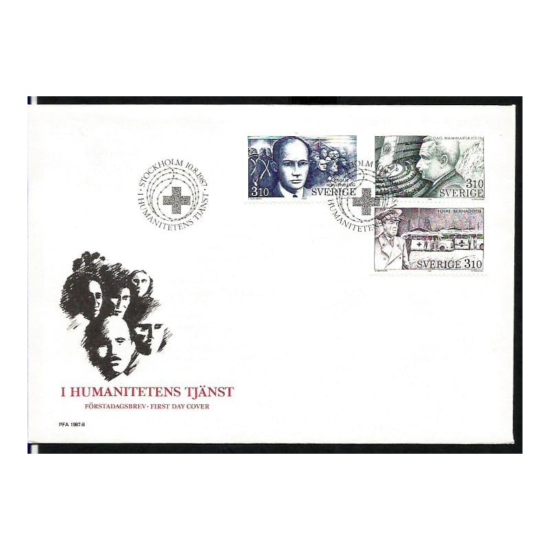 Szwecja 1987, R. Wallenberg, ONZ. FDC