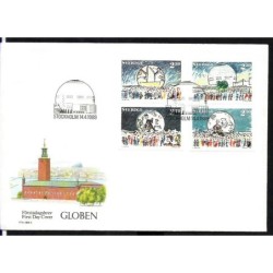 Szwecja 1989, Arena Globe, hokej, tenis. FDC