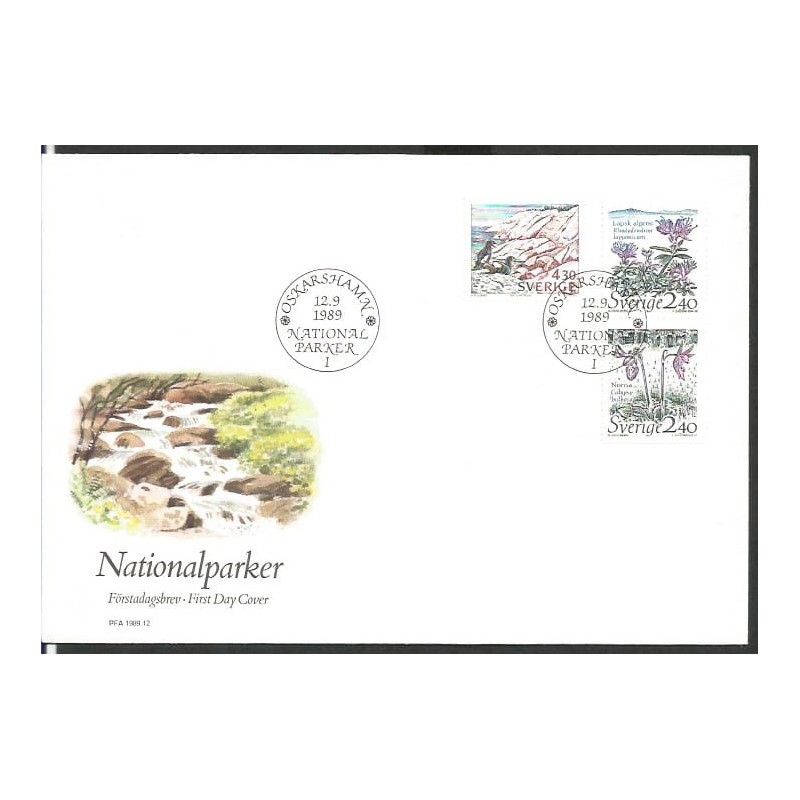Szwecja 1989, Parki narodowe. FDC