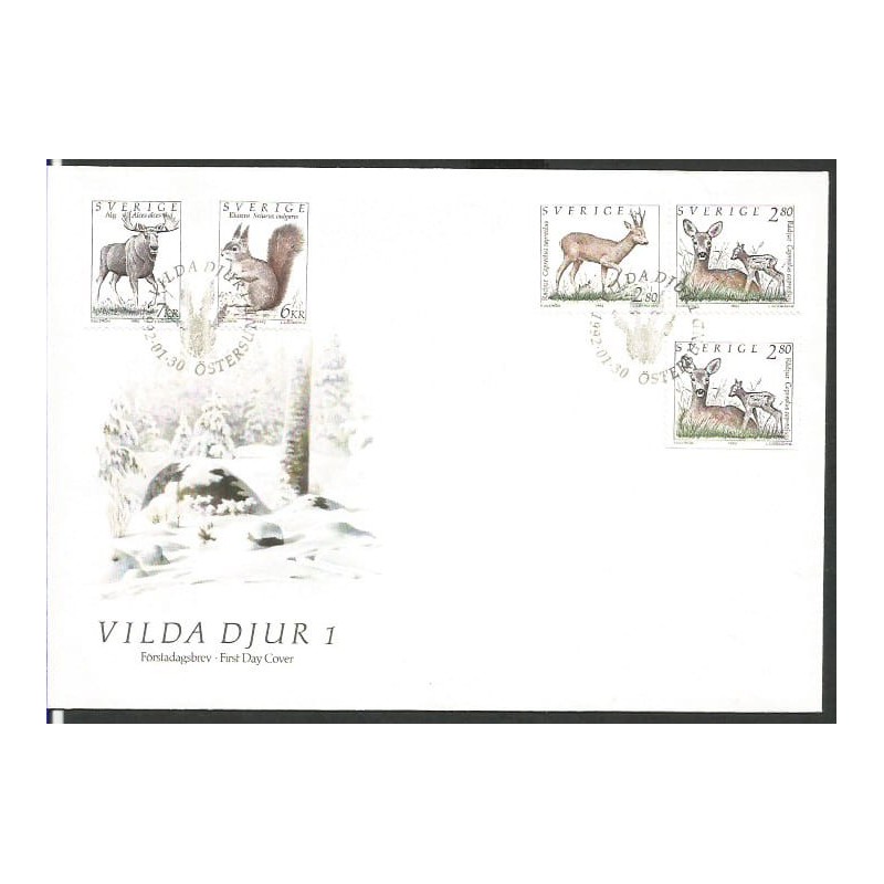 Szwecja 1992, Fauna. FDC