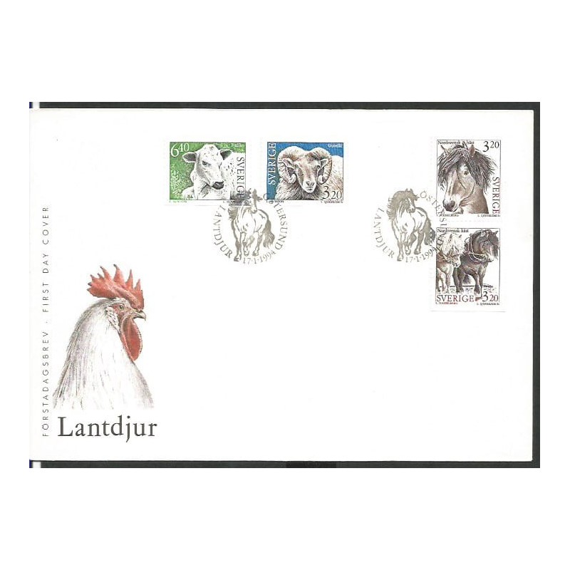 Szwecja 1994, Fauna. FDC