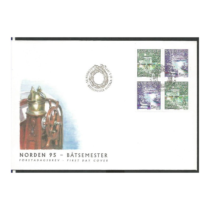 Szwecja 1995, Statki, kanał. FDC