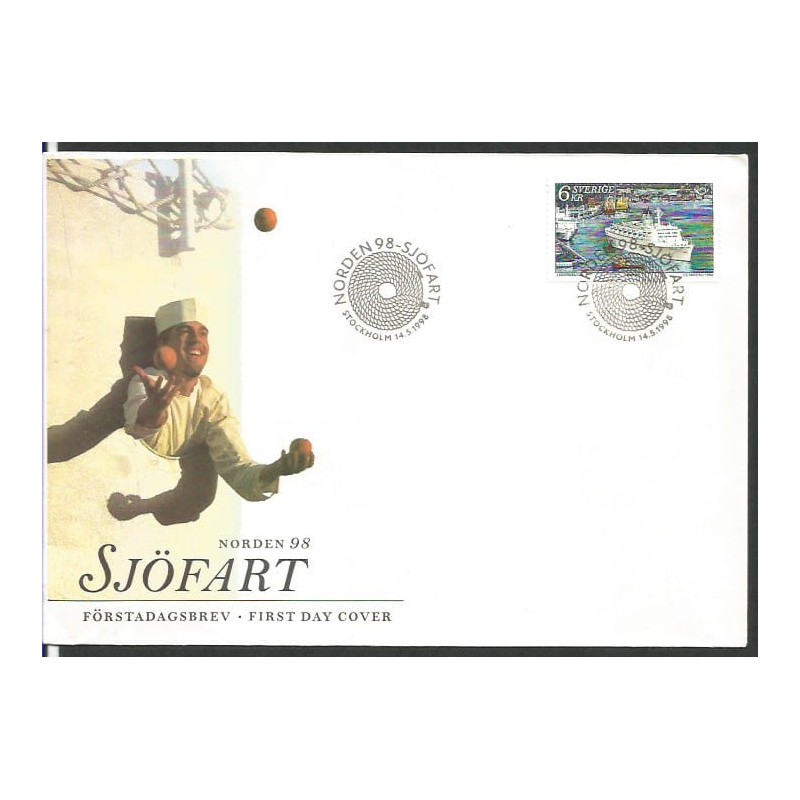 Szwecja 1998, Statek. FDC