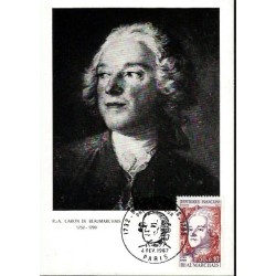 Francja 1967, P. Beaumarchais, muzyka, teatr. Karta maksimum