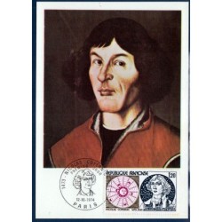 Francja 1974, Mikołaj Kopernik, astronomia. Karta maksimum