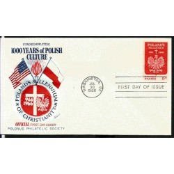 USA 1966, Polska, 1000 lat chrześcijaństwa. FDC