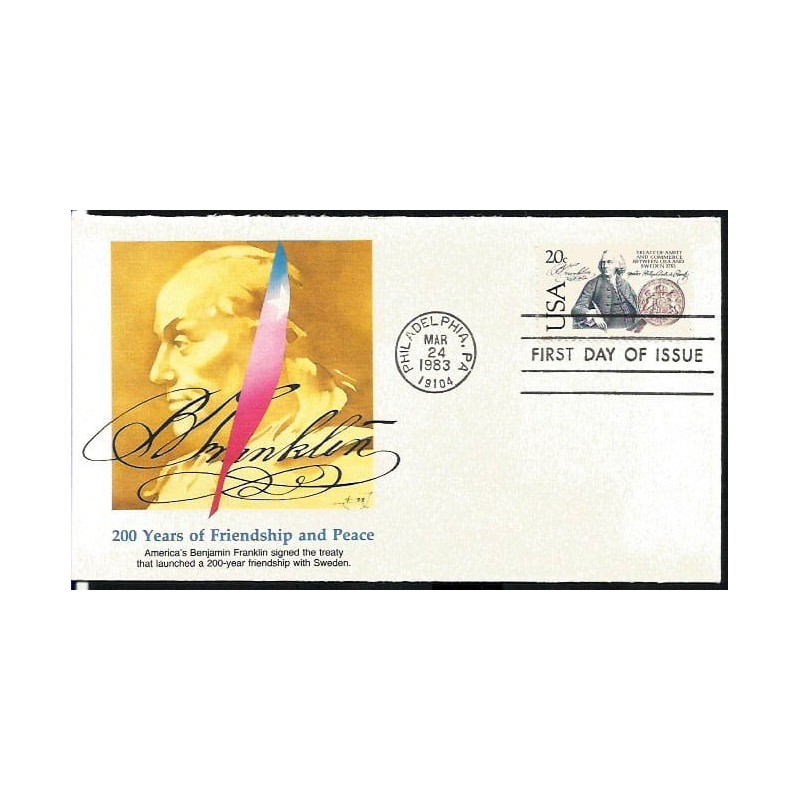 USA 1983, Traktat ze Szwecją. CZ. SŁANIA. FDC