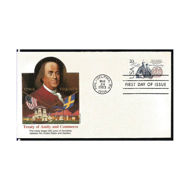USA 1983, Traktat ze Szwecją. CZ. SŁANIA. FDC