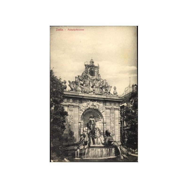 Szczecin, pomnik (fontanna) Amfitryty. Obieg 1914