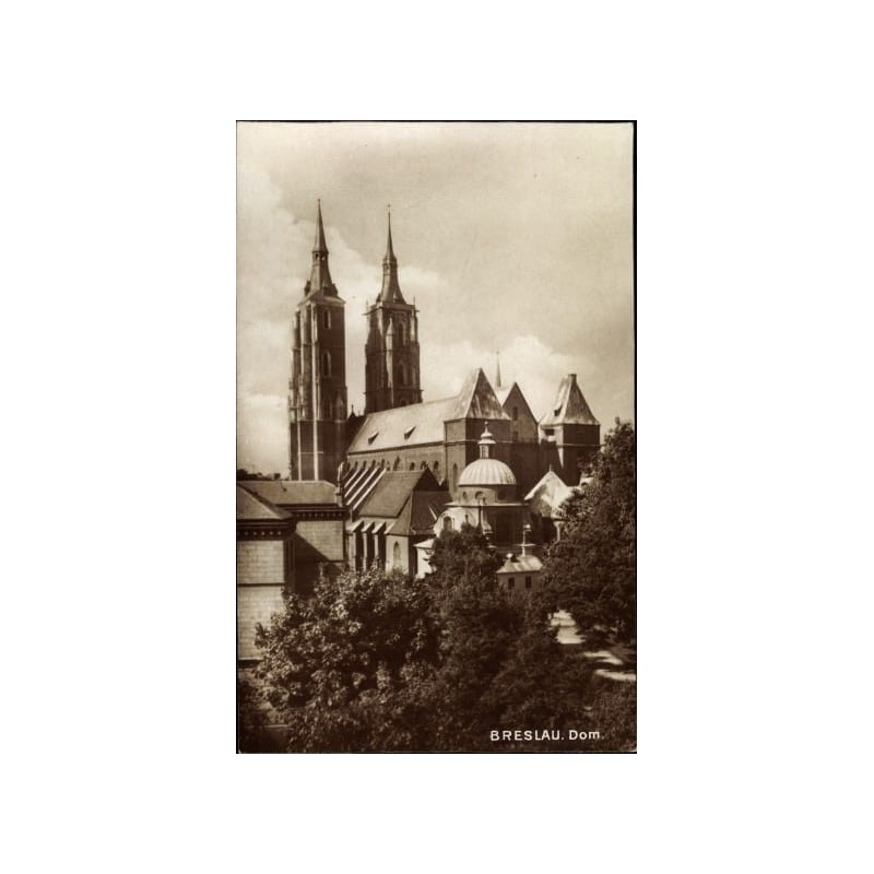 Wrocław, katedra. Obieg 1929. Ambulans, poczta kolejowa