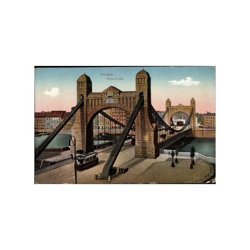Wrocław, most Grunwaldzki. Obieg 1917