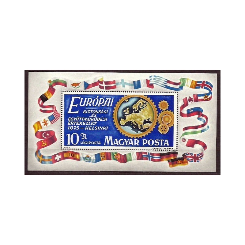 Węgry 1975, OBWE, polska flaga. Blok **