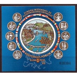 Węgry 1985, OBWE, polska flaga. Blok cięty **