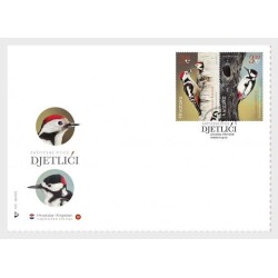 Chorwacja 2021, Ptaki: dzięcioł. Z Kirgistanem. FDC