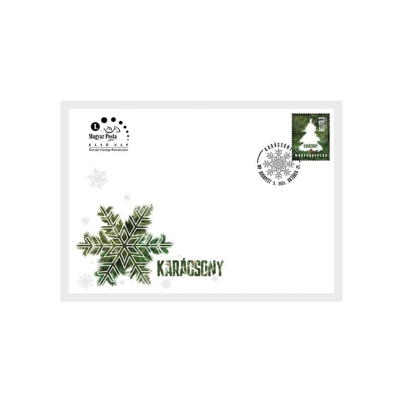 Węgry 2021, Boże Narodzenie, odmiana II ze śnieżką. FDC