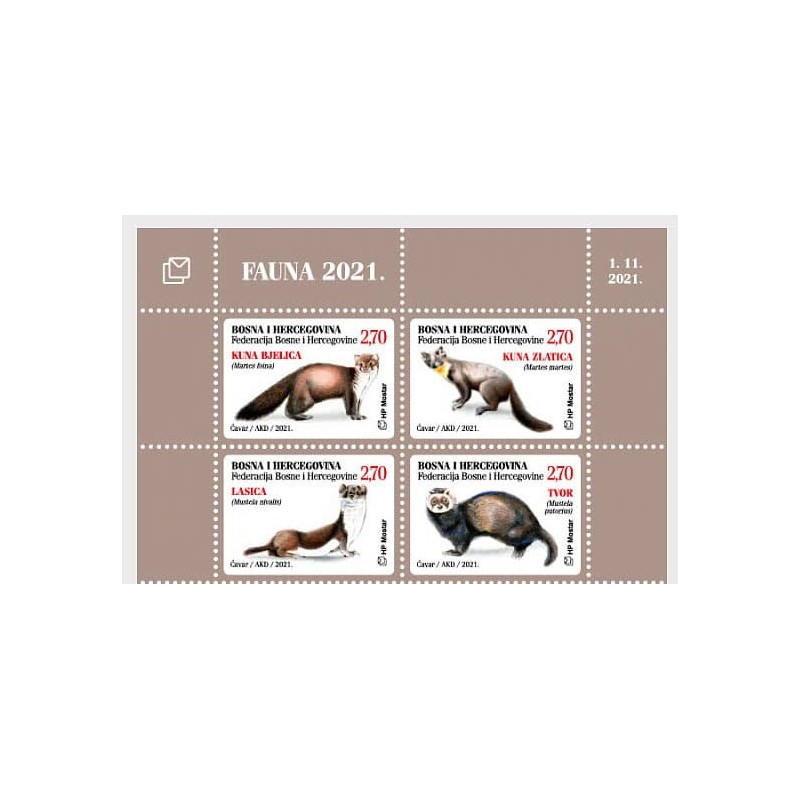 Bośnia 2021, Fauna: kuna, łasica, tchórz **