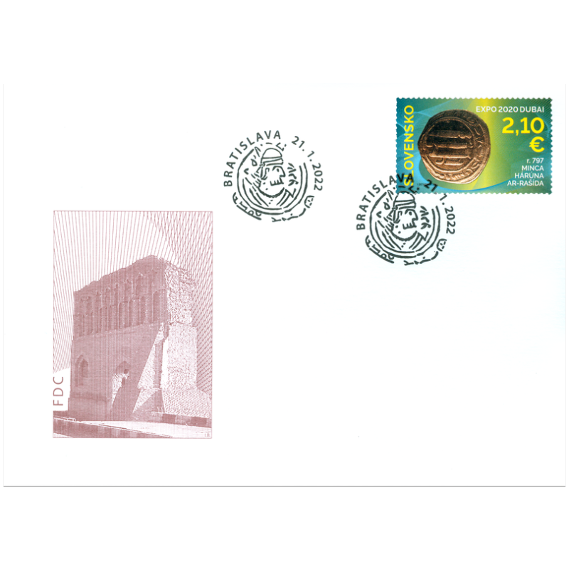 Słowacja 2022, Moneta arabska, mennica, EXPO Dubaj. FDC