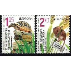 Bośnia 2021, EUROPA CEPT: fauna, żółw, mysz **