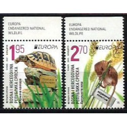 Bośnia 2021, EUROPA CEPT: fauna, żółw, mysz. Margines **