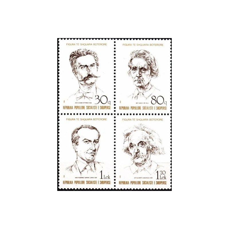 Albania 1989, M. Curie, A. Einstein, J. Strauss, muzyka, chemia **
